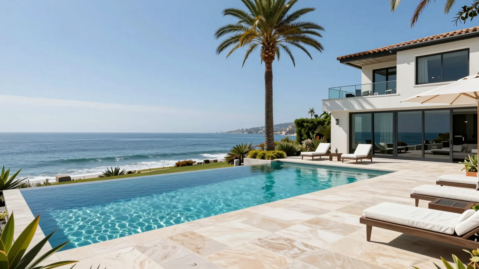 Pool at a luxury residence in Malibu